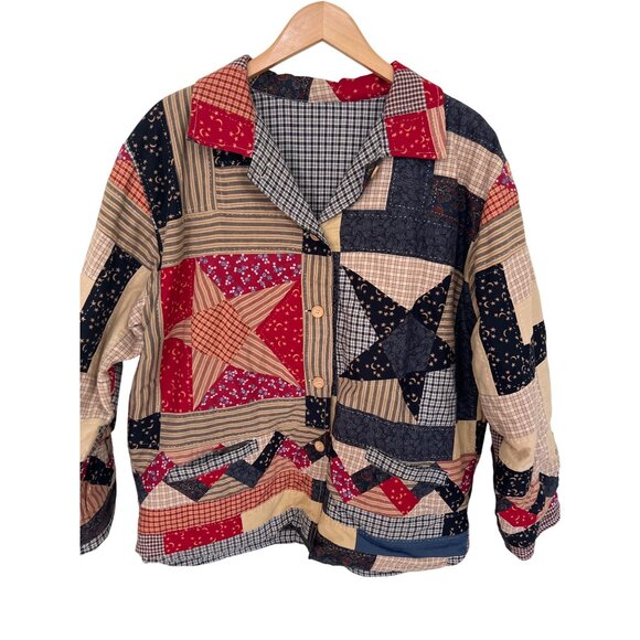 Quilted jacket size M/L Blue Red Americana - Picture 1 of 6